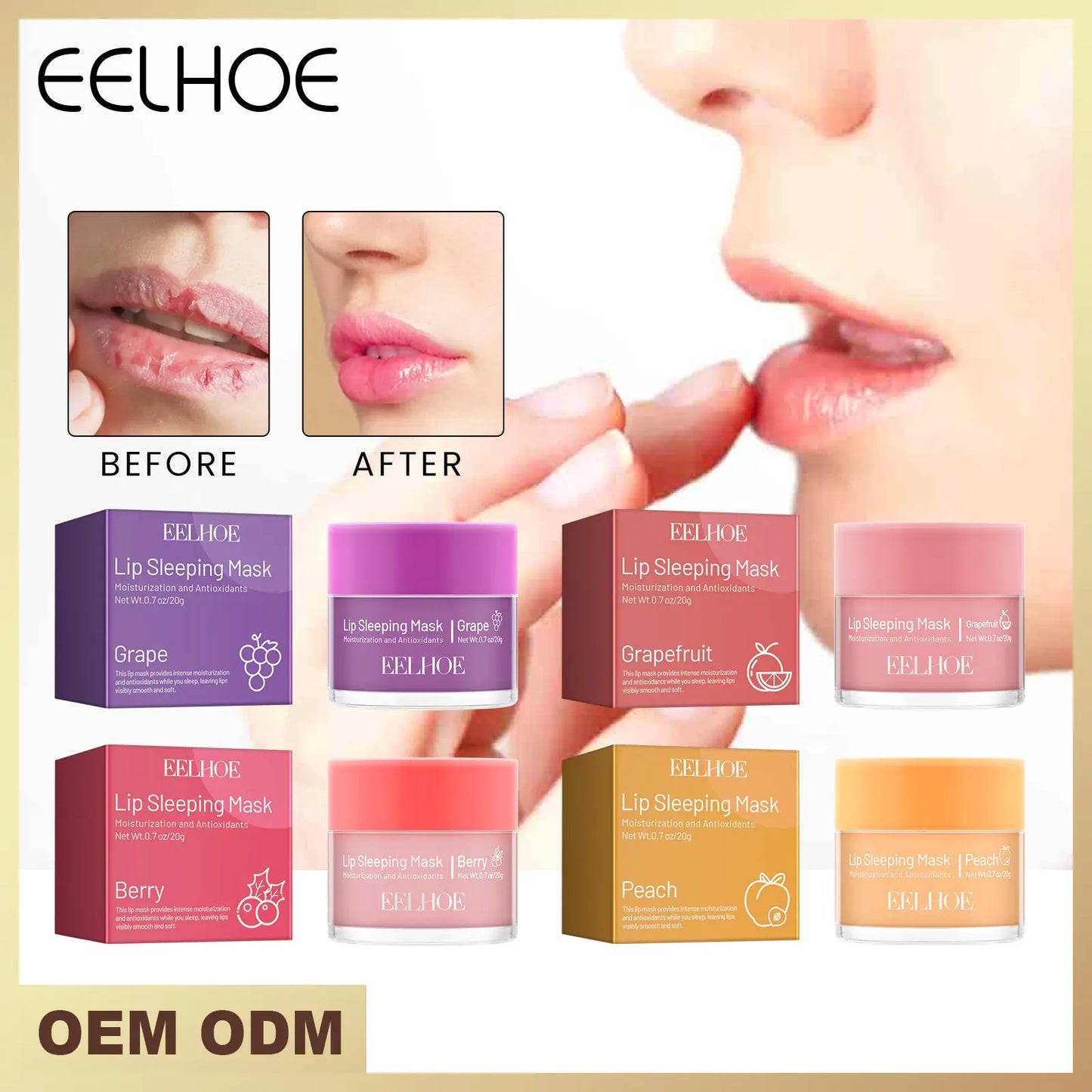 EELHOE Lip Sleeping Mask for Hydration and Exfoliation